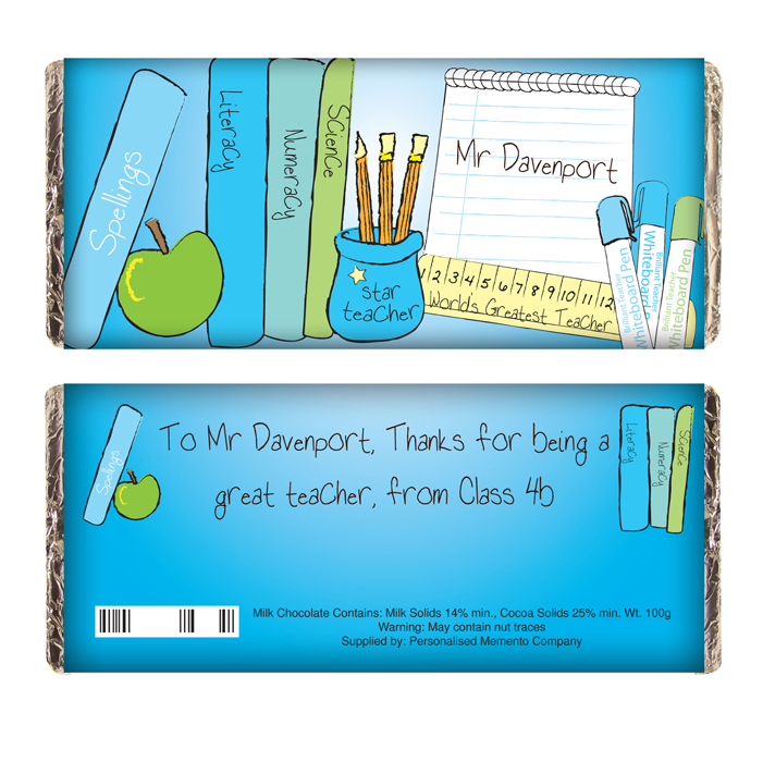 Teachers Books Male Chocolate Bar